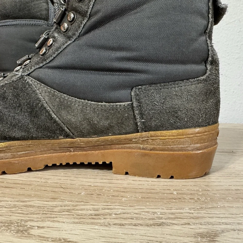 Pine Ridge‎ Gray Suede and Nylon High Top Gum Sole Sneakers Mens Size 10